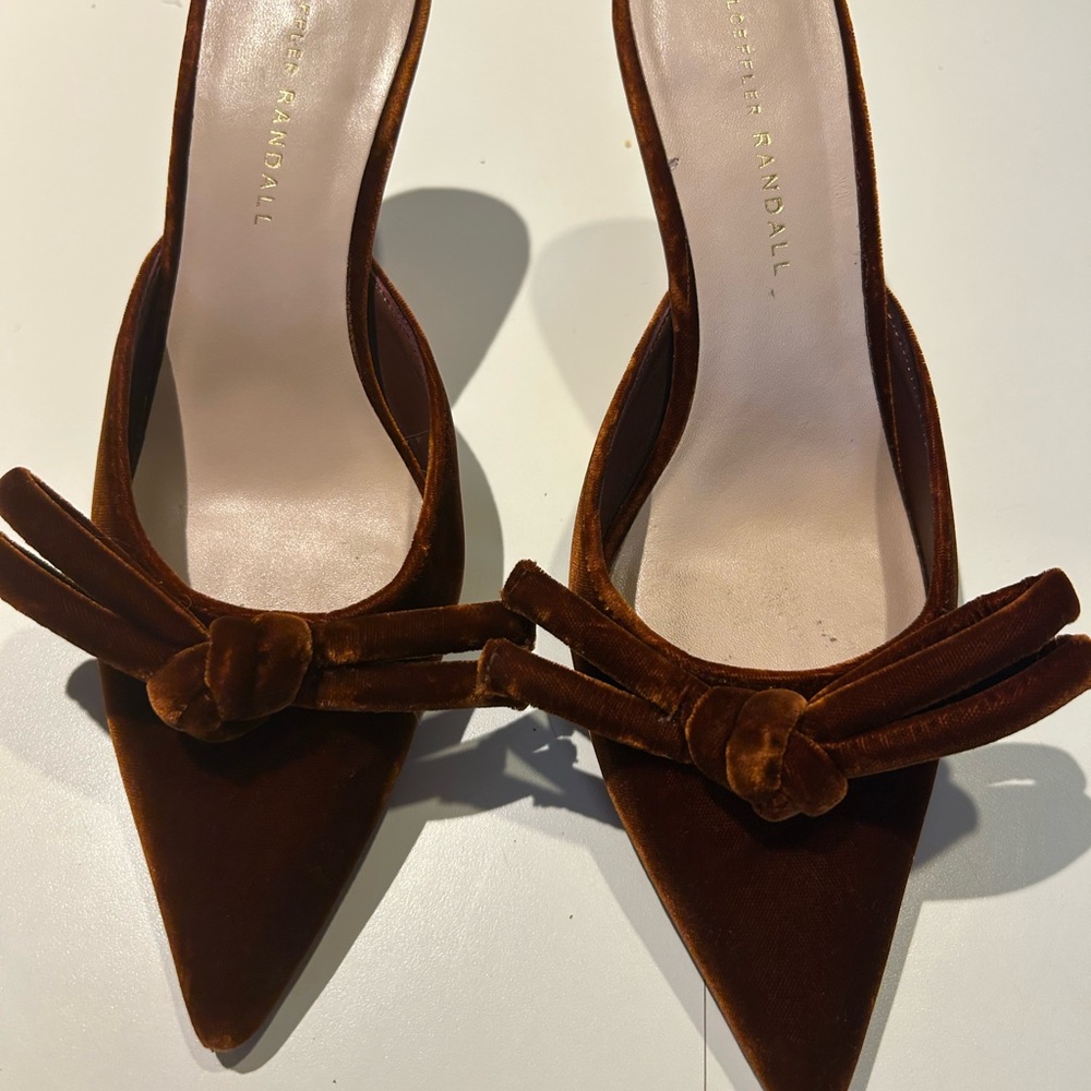 Luxe Brown Velvet Mules by Loeffler Randall